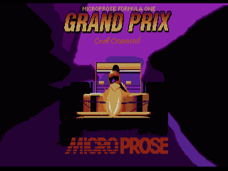 Microprose Formula One Grand Prix title screen for Amiga